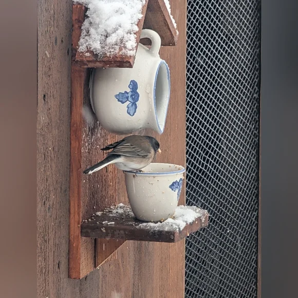 Handcrafted Rustic Wooden Bird Feeder Somewhere Over The Rainbow - Picture 15 of 16